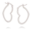 19mm Tilted Heart Hoop Earrings