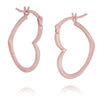 19mm Tilted Heart Hoop Earrings