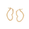 19mm Tilted Heart Hoop Earrings