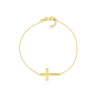 Sideways Cross on Chain Adj. Bracelet