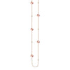 Sterling Silver Polished Bead and CZ Station Long Necklace