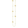 Sterling Silver Polished Bead and CZ Station Long Necklace