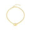 Double Chain Bracelet with Puff Mariner Element