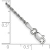 14K White Gold 1.5mm Diamond-Cut Rope Chain Anklet
