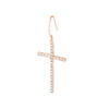 Plated Sterling Silver CZ Cross Dangle Earrings