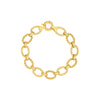 Polished And Textured Oval Link Bracelet