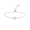 Sterling Silver CZ Heartbeat Bolo Bracelet