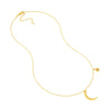 Crescent Moon with Star Dangle Necklace