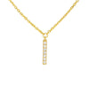 Diamond Staple Bar Drops Duet Necklace