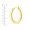 Grooved Design Oval Hoop Earrings