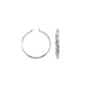 Sterling Silver Diamond-Cut Patterned Hoop Earrings