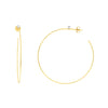 50mm Open End Hoop Earrings with 3pt Diamond Bezel