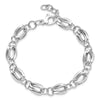 14K White Gold Polished Fancy Link w/ .5 inch ext Bracelet