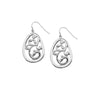 Plated Sterling Silver Teardrop Vine Dangle Earrings