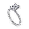 14K White Gold Emerald Cut Diamond Engagement Ring