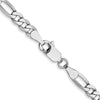14K 4mm White Gold Flat Figaro Chain  Lobster Clasp