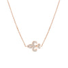 Sideways Mini CZ Fleur-de-Lis Necklace
