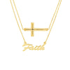 Cross and Faith Layered Duo Adj. Necklace