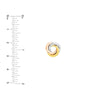 Tri-Color Flat Love Knot Stud Earrings on Post Back