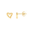 Small Open Heart Stud Earrings