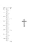 Sterling Silver CZ Curved Cross Stud Earrings