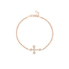 Plated Sterling Silver Sideways CZ Cross Bracelet
