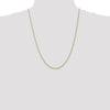 14K 1.6mm Solid Regular Rope Chain Anklet