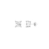 Sterling Silver 8mm Square CZ Stud Earrings on Post Back
