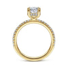 14K Yellow Gold Hidden Halo Oval Diamond Engagement Ring