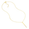 Sterling Silver Half-CZ Vertical Bar Adjustable Necklace