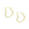 19mm Tilted Heart Hoop Earrings