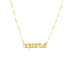 Gothic Aquarius Nameplate Necklace