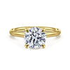 14K Yellow Gold Round Solitaire Diamond Engagement Ring