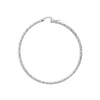 Sterling Silver 2mm x 40mm Diamond-Cut Hoop Earrings