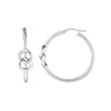 Plated Sterling Silver Double Link Hoop Earrings