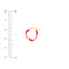 Medium Neon Pink Enamel Round Twist Hoops