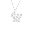 Script 'W' with Diamond Bezel Necklace