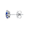 Sapphire &amp; Diamond Cluster Stud Earrings