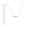 Plated Sterling Silver Diamond E2W Cross Necklace