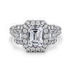 14K White Gold Emerald Cut Diamond Engagement Ring
