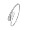Diamond Pave Teardrop Bypass Bangle in White Gold