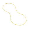 Mix Tear Drop Station Double Curb Necklace