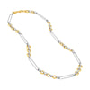 Two Tone Oval Link With Rolo Link Necklace
