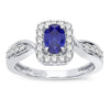 14K 0.25Ct Diamond Sapphire Ring