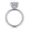 14K White Gold Hidden Halo Round Diamond Engagement Ring