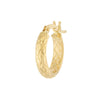 3mm x 15mm Diamond-Cut Hoop Earrings