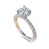 14K White-Rose Gold Round Diamond Engagement Ring