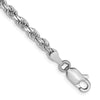 14K White Gold 3mm Diamond-cut Rope Chain