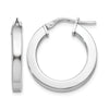 Sterling Silver RH-plated Polished Hoop Earrings