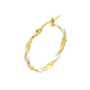 Large White Enamel Round Twist Hoops